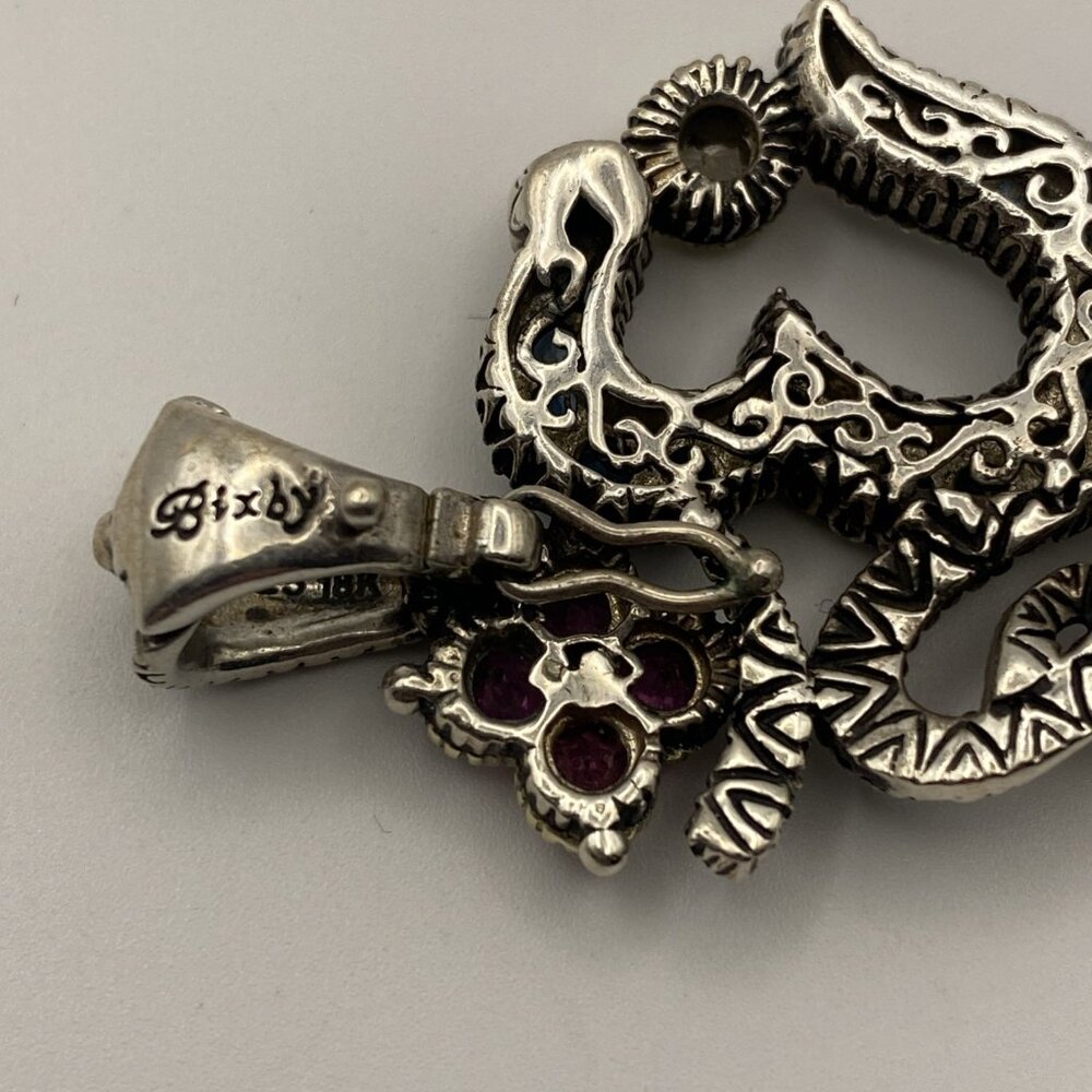 Barbara Bixby Sterling Silver 18K Gemstone Om Enhancer Pendant Pearl Topaz Garne - Picture 4 of 8